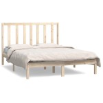 vidaXL Cadru de pat fără saltea, 135x190 cm, lemn masiv de pin vidaXL Cadru de pat fără saltea, 135x190 cm, lemn masiv de pin