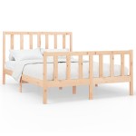 vidaXL Cadru de pat fără saltea, 140x190 cm, lemn masiv de pin vidaXL Cadru de pat fără saltea, 140x190 cm, lemn masiv de pin