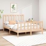 vidaXL Cadru de pat fără saltea, 140x190 cm, lemn masiv de pin vidaXL Cadru de pat fără saltea, 140x190 cm, lemn masiv de pin