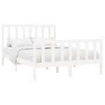 vidaXL Cadru de pat fără saltea, alb, 140x190 cm, lemn masiv de pin