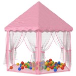 vidaXL Cort de joacă Princess cu 250 de bile, roz, 133x140 cm