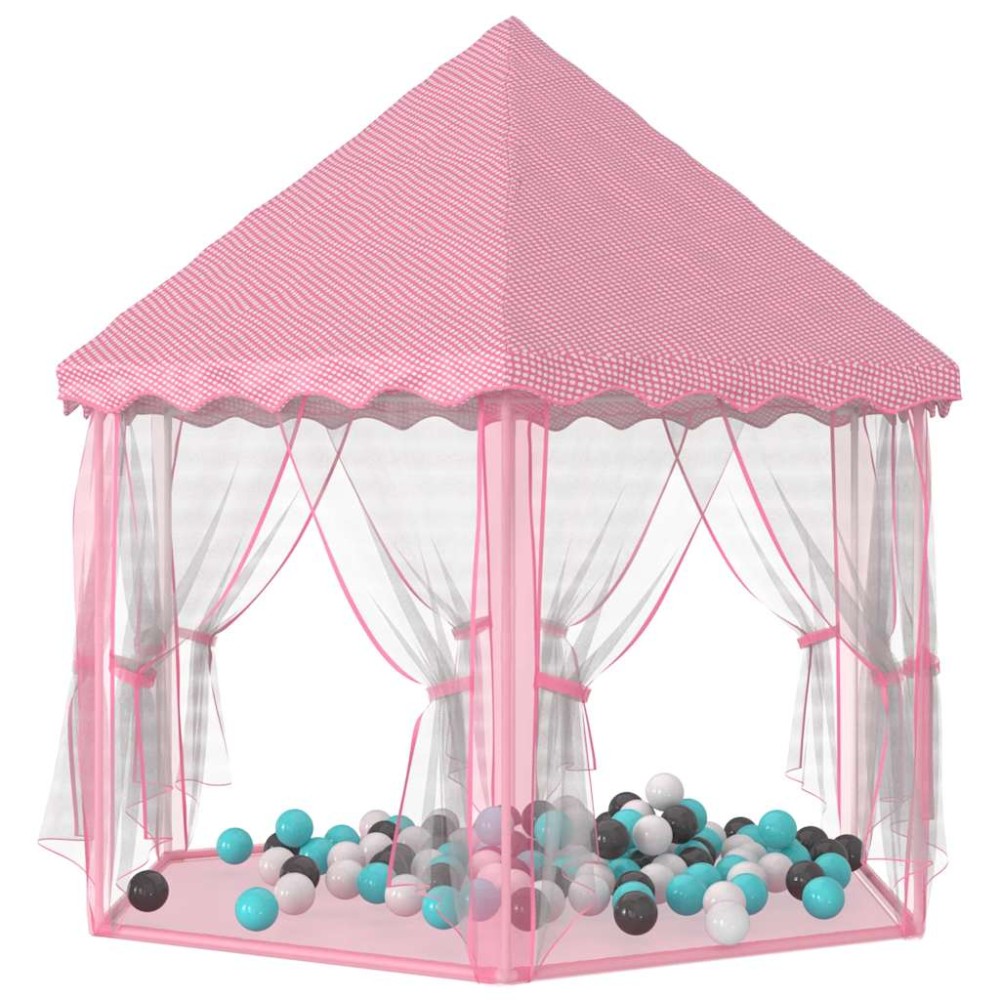 vidaXL Cort de joacă Princess cu 250 de bile, roz, 133x140 cm
