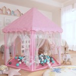vidaXL Cort de joacă Princess cu 250 de bile, roz, 133x140 cm