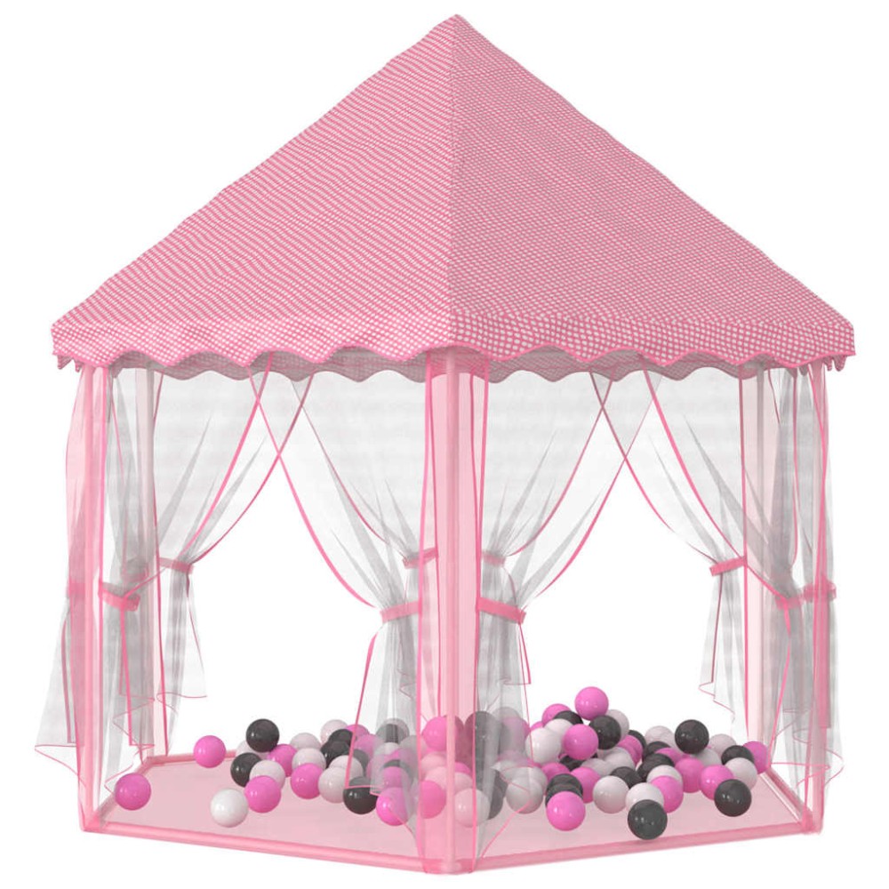 vidaXL Cort de joacă Princess cu 250 de bile, roz, 133x140 cm