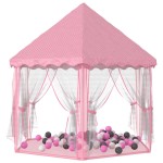 vidaXL Cort de joacă Princess cu 250 de bile, roz, 133x140 cm