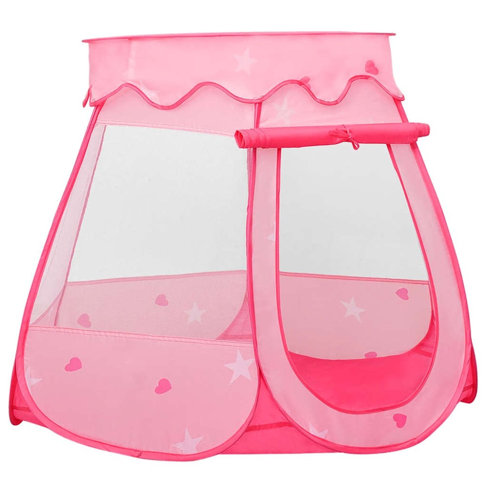 vidaXL Cort de joacă pentru copii cu 250 bile, roz, 102x102x82 cm