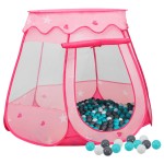 vidaXL Cort de joacă pentru copii cu 250 bile, roz, 102x102x82 cm