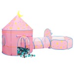vidaXL Cort de joacă pentru copii cu 250 bile, roz, 301x120x128 cm vidaXL Cort de joacă pentru copii cu 250 bile, roz, 301x120x128 cm