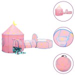 vidaXL Cort de joacă pentru copii cu 250 bile, roz, 301x120x128 cm vidaXL Cort de joacă pentru copii cu 250 bile, roz, 301x120x128 cm