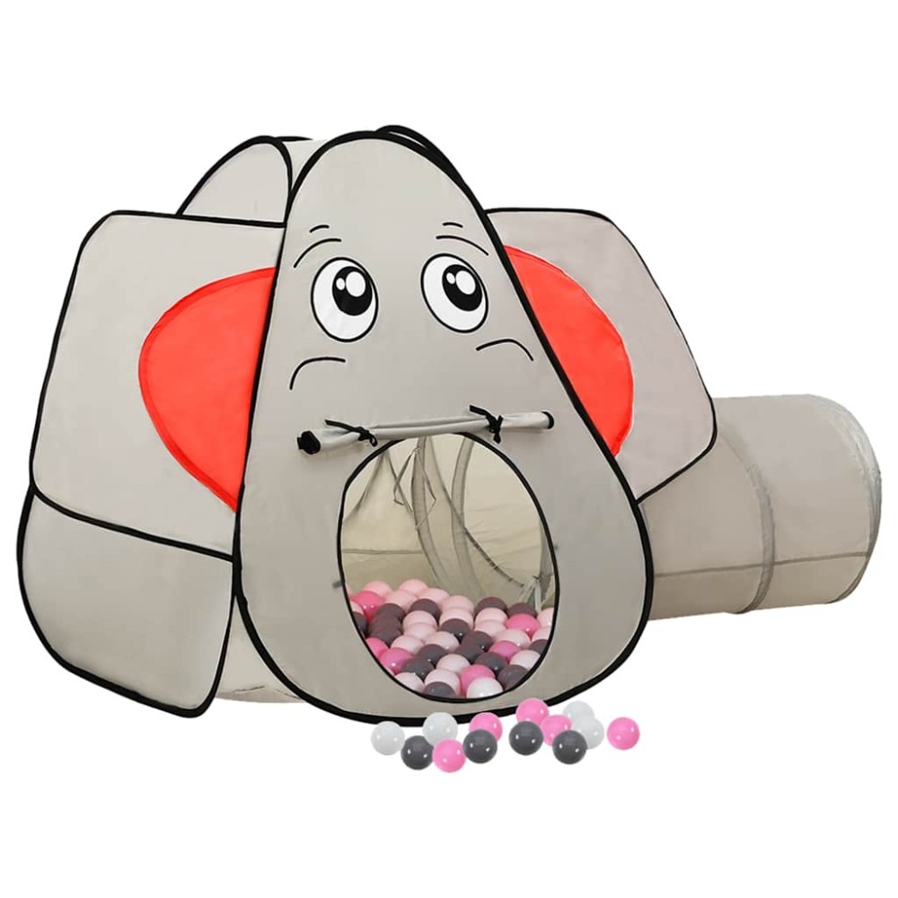 vidaXL Cort de joacă elefant pentru copii 250 bile, gri, 174x86x101 cm