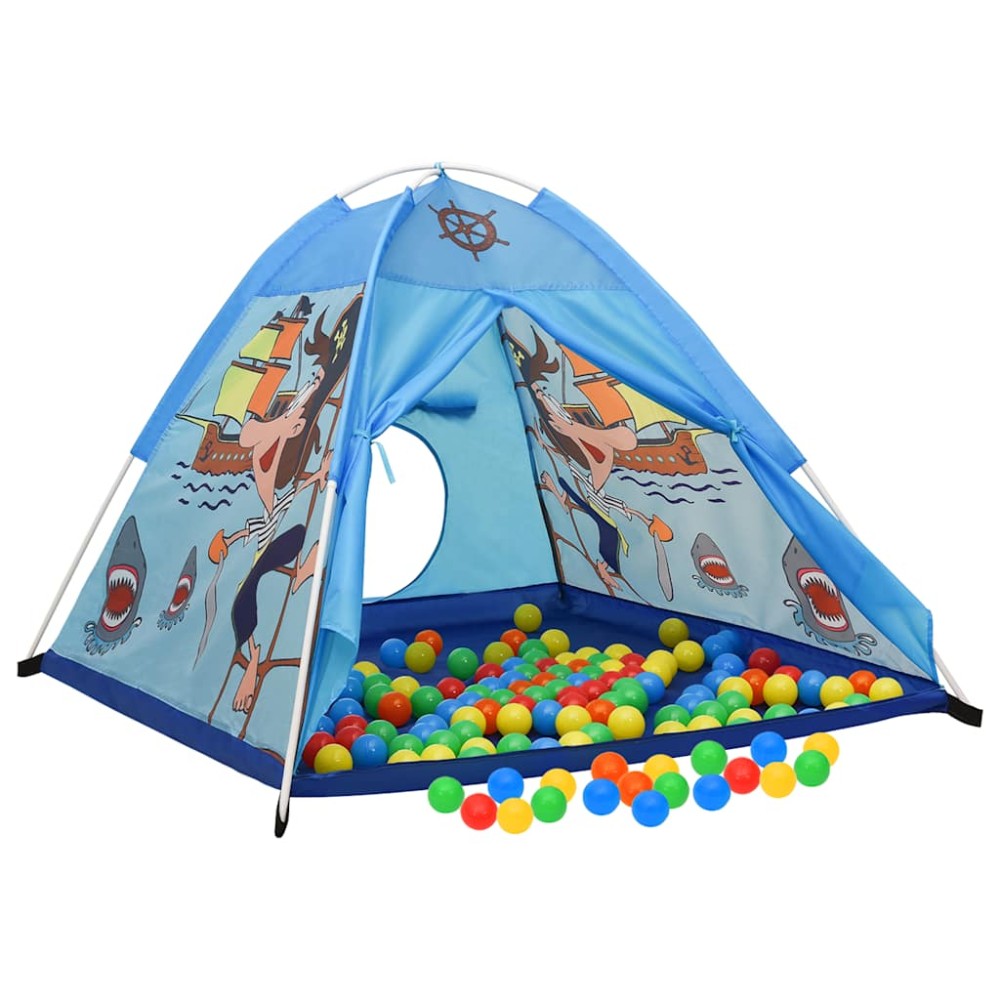 vidaXL Cort de joacă pentru copii cu 250 bile, albastru, 120x120x90 cm