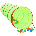 vidaXL Tunel de joacă pt copii, 250 bile, verde, 175 cm, poliester