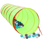 vidaXL Tunel de joacă pt copii, 250 bile, verde, 175 cm, poliester