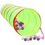 vidaXL Tunel de joacă pt copii, 250 bile, verde, 175 cm, poliester