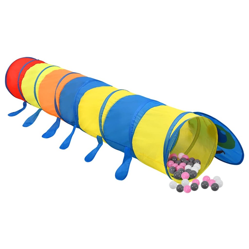 vidaXL Tunel de joacă pt copii, 250 bile, multicolor, 245 cm poliester