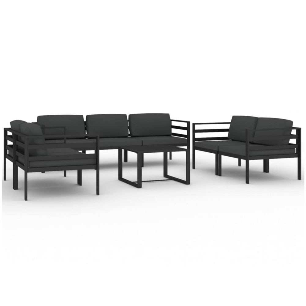 vidaXL Set mobilier de grădină cu perne, 8 piese, antracit, aluminiu