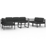 vidaXL Set mobilier de grădină cu perne, 8 piese, antracit, aluminiu