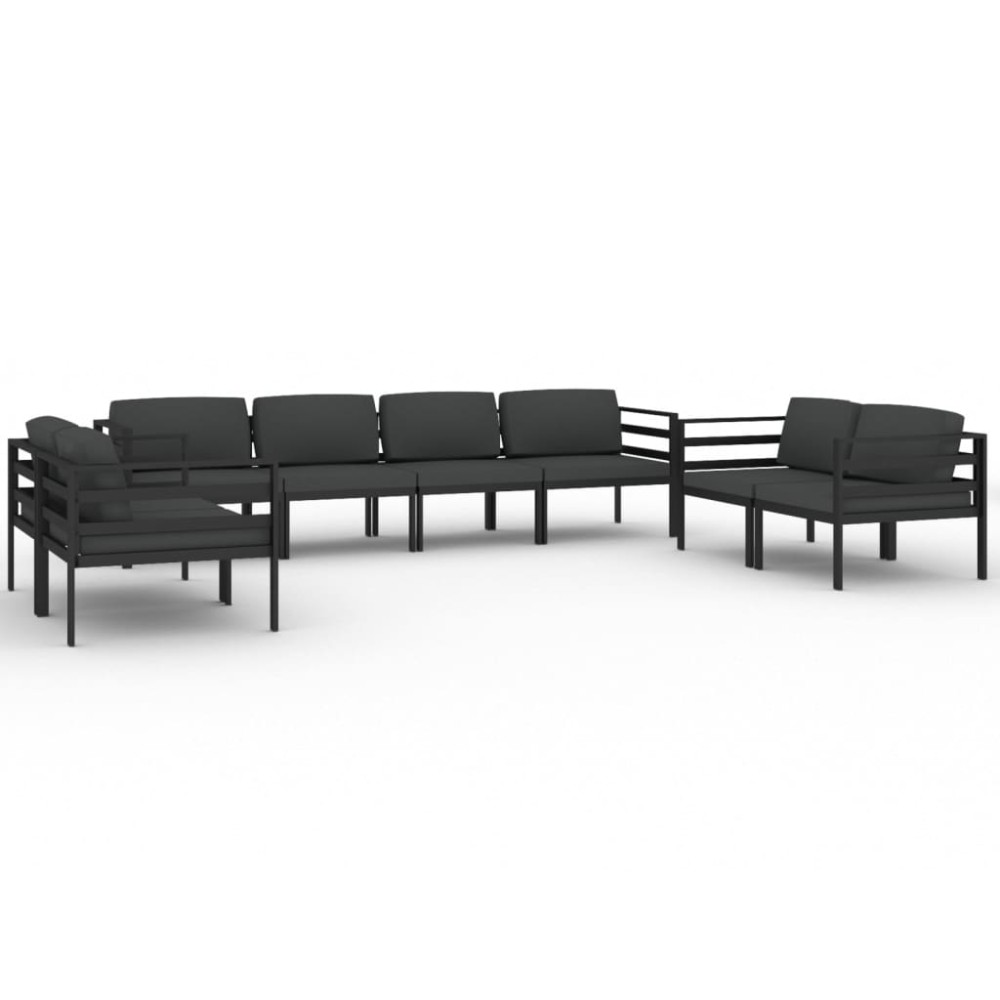 vidaXL Set mobilier de grădină cu perne, 8 piese, antracit, aluminiu