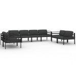 vidaXL Set mobilier de grădină cu perne, 8 piese, antracit, aluminiu