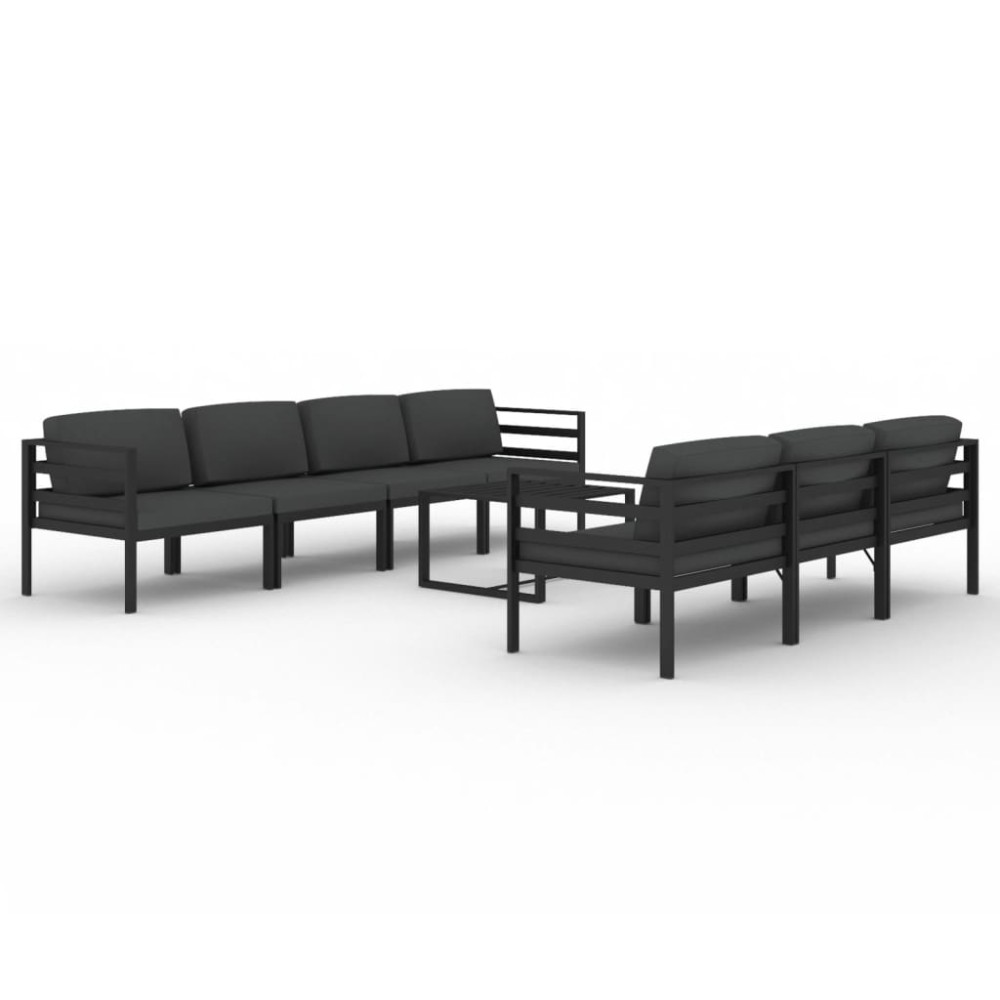 vidaXL Set mobilier de grădină cu perne, 8 piese, antracit, aluminiu