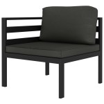 vidaXL Set mobilier de grădină cu perne, 9 piese, antracit, aluminiu vidaXL Set mobilier de grădină cu perne, 9 piese, antracit, aluminiu