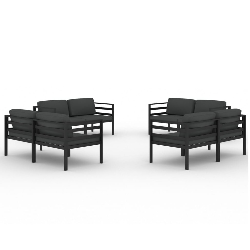 vidaXL Set mobilier de grădină cu perne, 8 piese, antracit, aluminiu