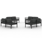 vidaXL Set mobilier de grădină cu perne, 8 piese, antracit, aluminiu