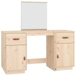 vidaXL Set masă de toaletă cu oglindă, lemn masiv de pin