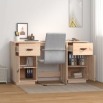 vidaXL Birou cu dulapuri, 135x50x75 cm, lemn masiv de pin