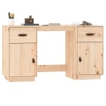vidaXL Birou cu dulapuri, 135x50x75 cm, lemn masiv de pin