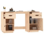 vidaXL Birou cu dulapuri, 135x50x75 cm, lemn masiv de pin