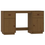 vidaXL Birou cu dulapuri, maro miere, 135x50x75 cm, lemn masiv de pin vidaXL Birou cu dulapuri, maro miere, 135x50x75 cm, lemn masiv de pin