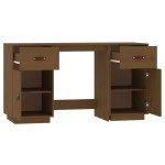 vidaXL Birou cu dulapuri, maro miere, 135x50x75 cm, lemn masiv de pin vidaXL Birou cu dulapuri, maro miere, 135x50x75 cm, lemn masiv de pin