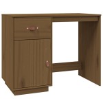 vidaXL Birou cu dulapuri, maro miere, 135x50x75 cm, lemn masiv de pin vidaXL Birou cu dulapuri, maro miere, 135x50x75 cm, lemn masiv de pin