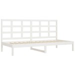 vidaXL Pat de zi fără saltea, alb, 90x200 cm, lemn masiv pin