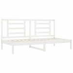 vidaXL Pat de zi fără saltea, alb, 90x200 cm, lemn masiv pin