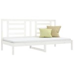 vidaXL Pat de zi fără saltea, alb, 80x200 cm, lemn masiv pin vidaXL Pat de zi fără saltea, alb, 80x200 cm, lemn masiv pin
