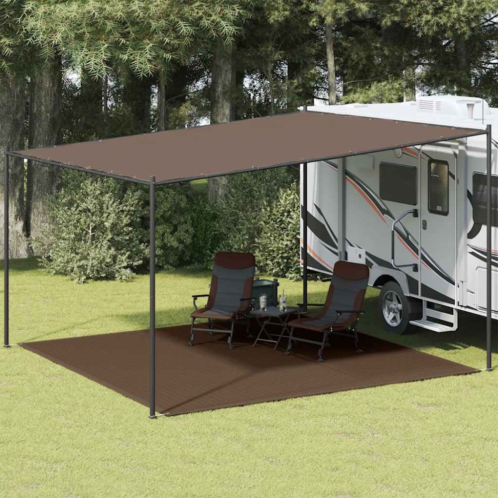 vidaXL Covor pentru cort, maro, 400x400 cm