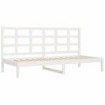 vidaXL Pat de zi fără saltea, alb, 90x200 cm, lemn masiv pin