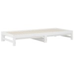 vidaXL Pat de zi extensibil, alb, 2x(90x200) cm, lemn masiv de pin