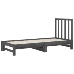 vidaXL Pat de zi extensibil, gri, 2x(90x200) cm, lemn masiv de pin