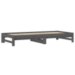 vidaXL Pat de zi extensibil, gri, 2x(90x200) cm, lemn masiv de pin