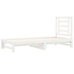 vidaXL Pat de zi extensibil, alb, 2x(90x200) cm, lemn masiv de pin