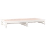 vidaXL Pat de zi extensibil, alb, 2x(90x200) cm, lemn masiv de pin