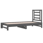 vidaXL Pat de zi extensibil, gri, 2x(90x200) cm, lemn masiv de pin