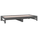 vidaXL Pat de zi extensibil, gri, 2x(90x200) cm, lemn masiv de pin