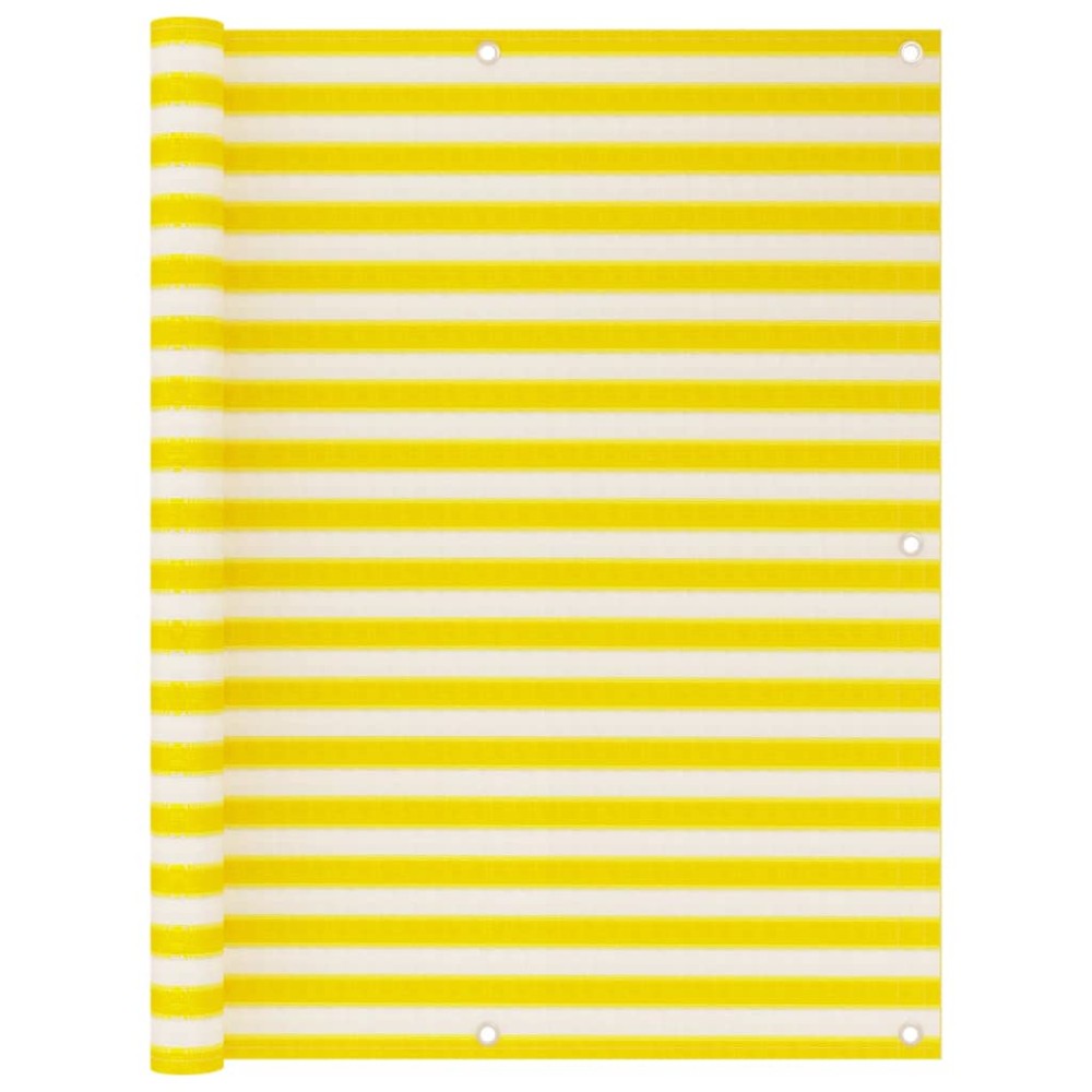 vidaXL Paravan de balcon, galben și alb, 120x600 cm, HDPE