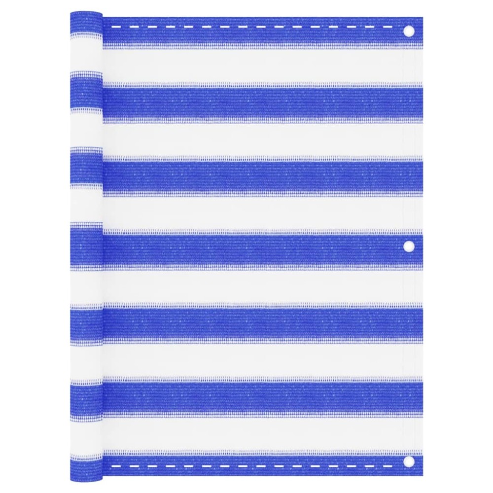 vidaXL Paravan pentru balcon, albastru și alb, 75x400 cm, HDPE