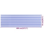 vidaXL Paravan pentru balcon, albastru și alb, 75x400 cm, HDPE