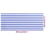vidaXL Paravan pentru balcon, albastru și alb, 120x300 cm, HDPE